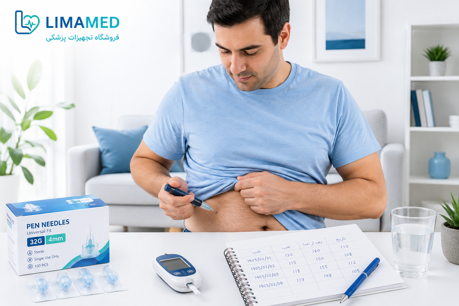 تزریق صحیح انسولین با استفاده از سرسوزن قلم انسولین