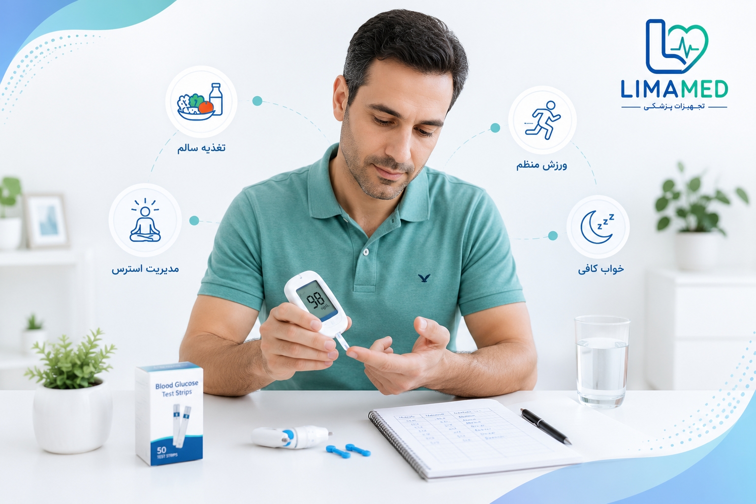 اندازهگیری قند خون در منزل با دستگاه تست قند خون
