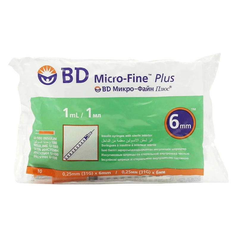 سرنگ انسولین بی دی BD یک میلی لیتر مدل Micro-Fine Plus